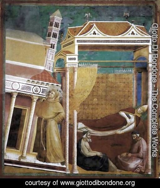 Giotto Di Bondone - Legend of St Francis- 6. Dream of Innocent III 1297-99