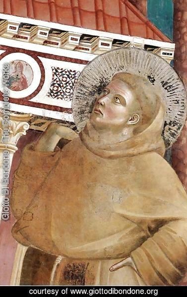 Giotto Di Bondone - Legend of St Francis- 6. Dream of Innocent III (detail 1)  1297-99