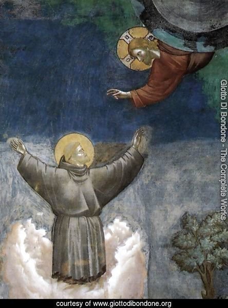 Legend of St Francis- 12. Ecstasy of St Francis (detail) 1297-1300