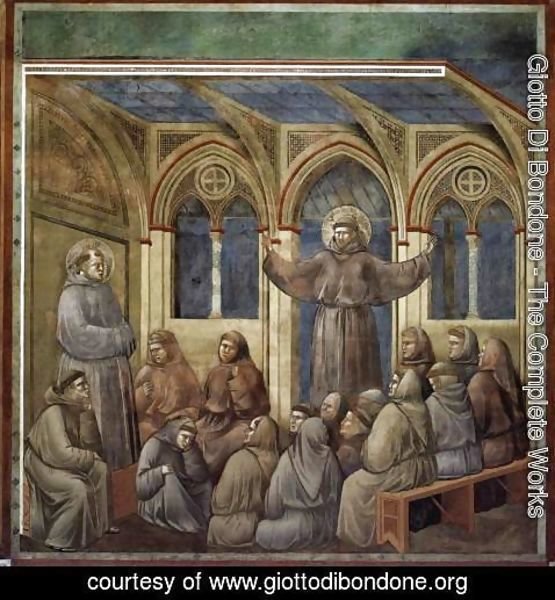 Giotto Di Bondone - Legend of St Francis- 18. Apparition at Arles 1297-1300 2