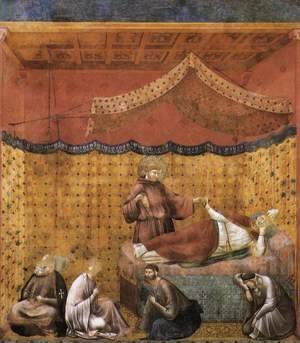 Giotto Di Bondone - Legend of St Francis- 25. Dream of St Gregory 1300