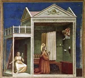 Giotto Di Bondone - No. 3 Scenes from the Life of Joachim- 3. Annunciation to St Anne 1304-06