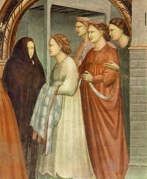Giotto Di Bondone - No. 6 Scenes from the Life of Joachim- 6. Meeting at the Golden Gate (detail 1) 1304