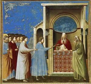 Giotto Di Bondone - No. 9 Scenes from the Life of the Virgin- 3. The Bringing of the Rods to the Temple 1304