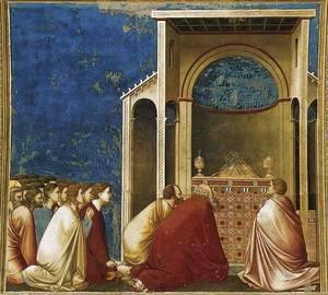 Giotto Di Bondone - No. 10 Scenes from the Life of the Virgin- 4.The Suitors Praying 1304-06