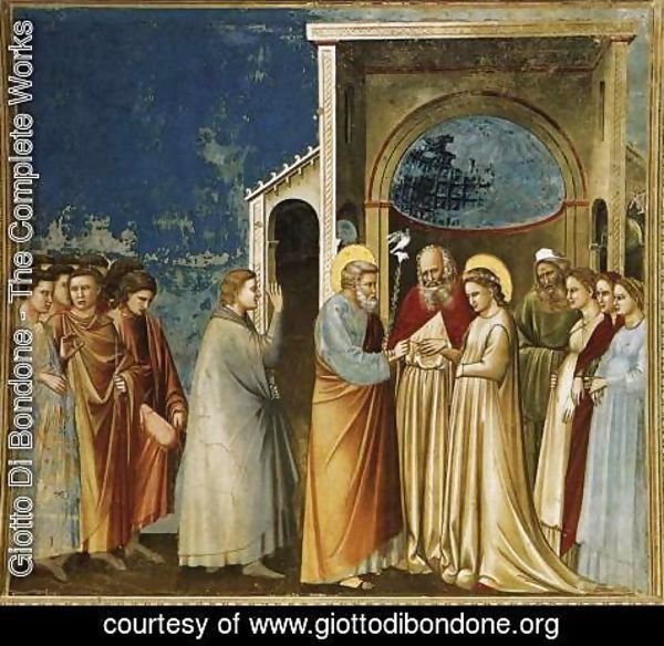 Giotto Di Bondone - No. 11 Scenes from the Life of the Virgin- 5. Marriage of the Virgin 1304-06