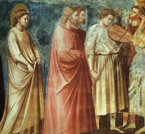 Giotto Di Bondone - No. 12 Scenes from the Life of the Virgin- 6. Wedding Procession (detail 1) 1304-06