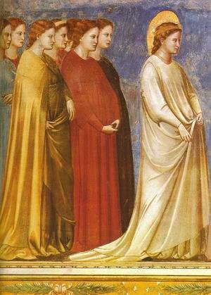 Giotto Di Bondone - No. 12 Scenes from the Life of the Virgin- 6. Wedding Procession (detail 2) 1304-06