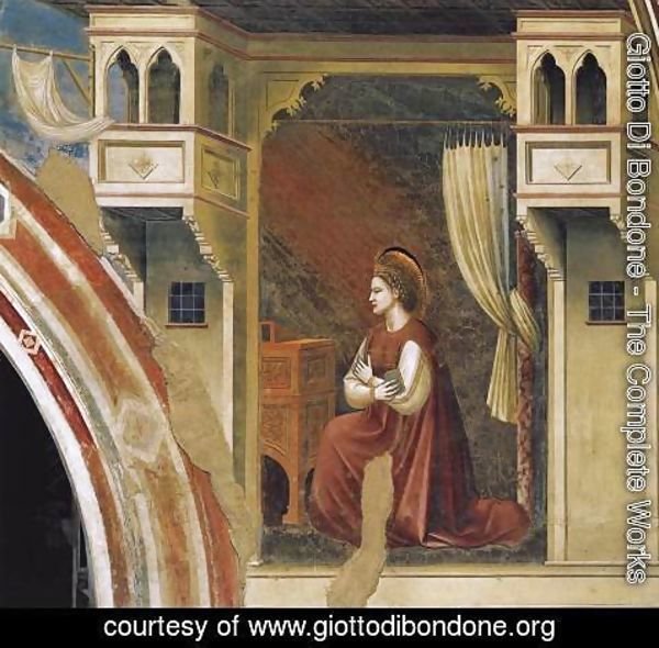 Giotto Di Bondone - No. 15 Annunciation- The Virgin Receiving the Message 1306