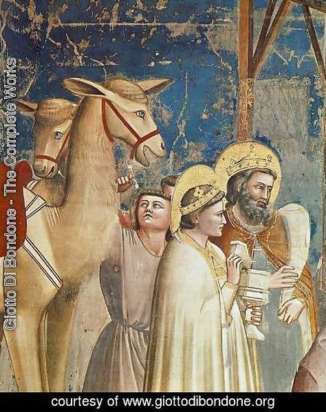 Giotto Di Bondone - No. 18 Scenes from the Life of Christ- 2. Adoration of the Magi (detail) 1304-06