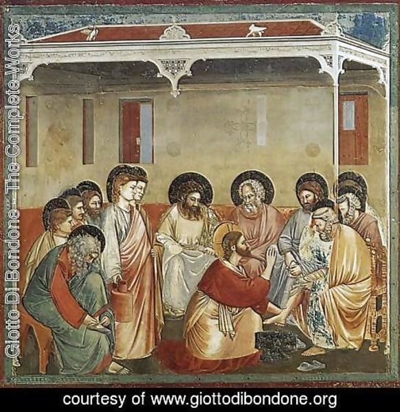 Giotto Di Bondone - No. 30 Scenes from the Life of Christ- 14. Washing of Feet 1304-06