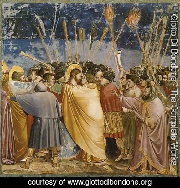 Giotto Di Bondone - No. 31 Scenes from the Life of Christ- 15. The Arrest of Christ (Kiss of Judas) 1304-06