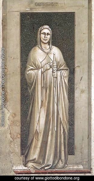 Giotto Di Bondone - No. 42 The Seven Virtues- Temperance 1306