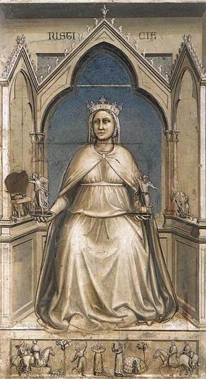 Giotto Di Bondone - No. 43 The Seven Virtues- Justice 1306