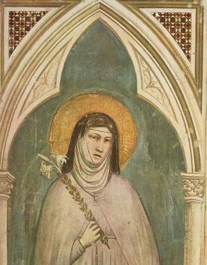 Giotto Di Bondone - Saint Clare (detail) 1325