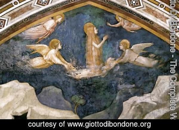 Giotto Di Bondone - Scenes from the Life of Mary Magdalene- Mary Magdalene Speaking to the Angels 1320