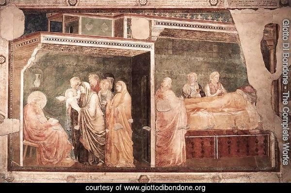 Scenes from the Life of St John the Baptist- 2. Birth and Naming of the Baptist, 1320