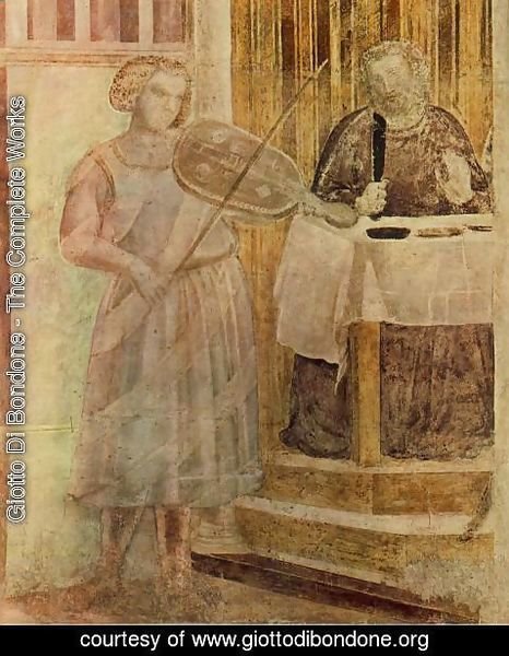 Giotto Di Bondone - Scenes from the Life of St John the Baptist- 3. Feast of Herod (detail 1) 1320