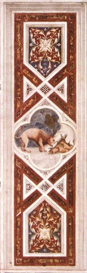Giotto Di Bondone - The Lion Recalls the Cubs to Life (on the decorative band) 1304-06